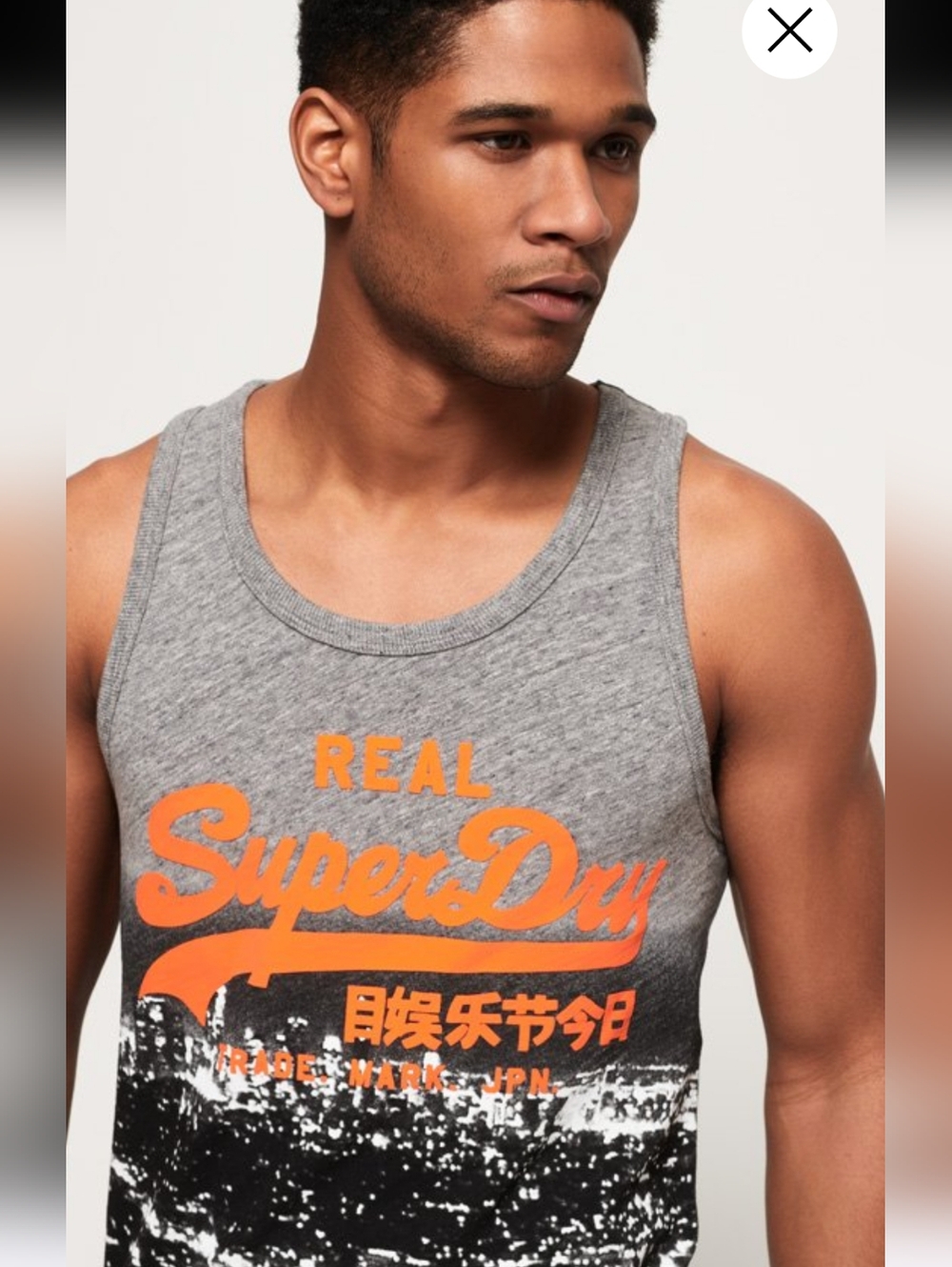 NWOT Superdry Tank Top with Orange Rubbery Logo Size Large